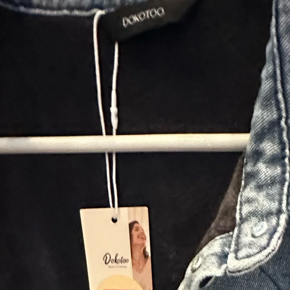 Jean Jacket w Fleece Warm Fleece Lining By Dokotoo Size L - Picture 4 of 5